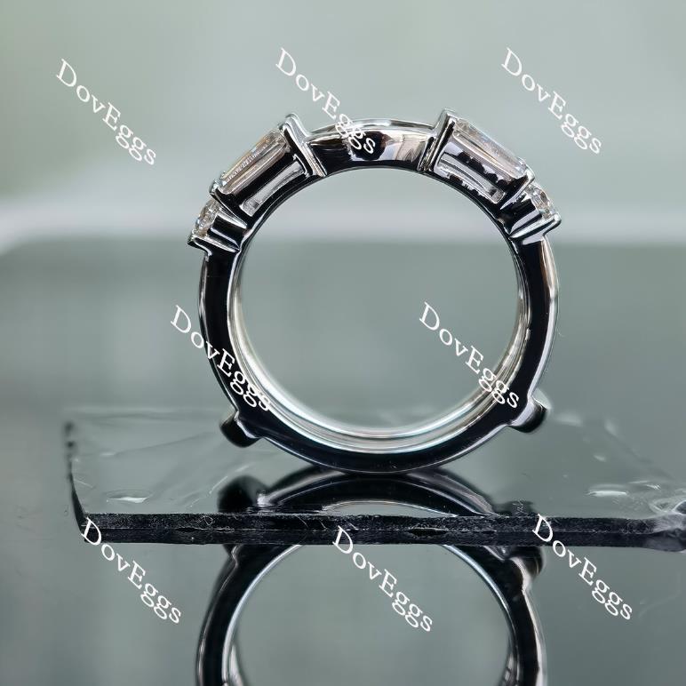 Doveggs round baguette moissanite/lab grown diamond enhancer/guard ring-6.6mm band width