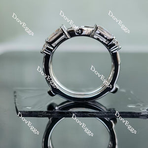 Doveggs round baguette moissanite/lab grown diamond enhancer/guard ring-6.6mm band width