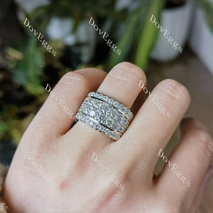 Doveggs round channel set moissanite/lab grown diamond wedding band-6.5mm band width