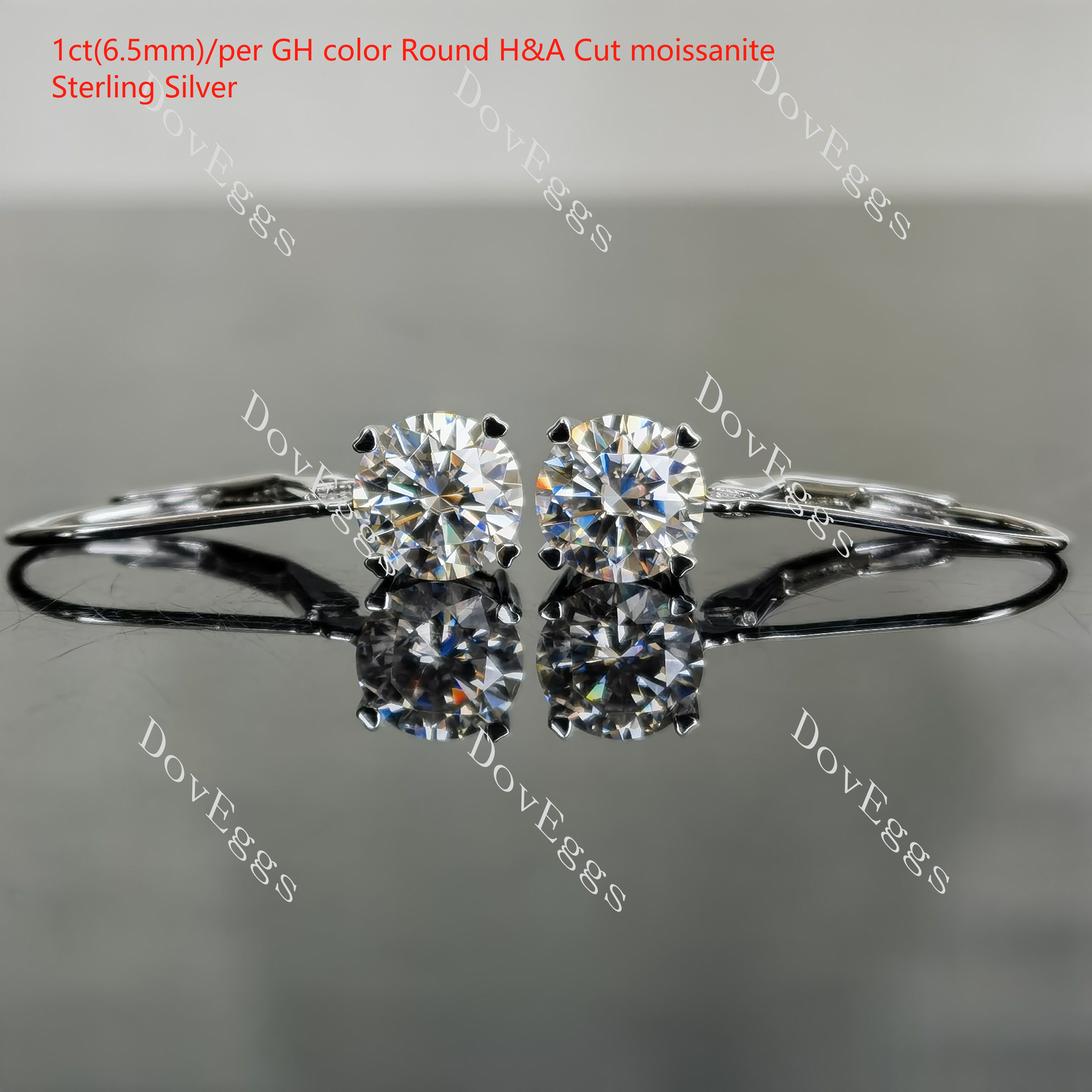 Doveggs round moissanite hoop earrings for women