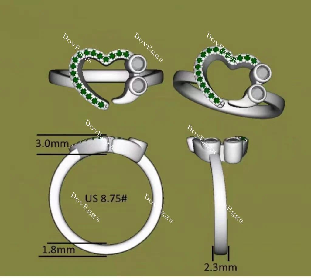 In Mayte honor: you are value round moissanite/lab grown diamond & colorded gem band-2.3mm band width