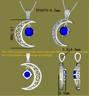 Doveggs Crescent Moon and Star pendant necklace (pendant only)