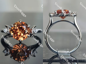 orange sapphire sterling silver ring