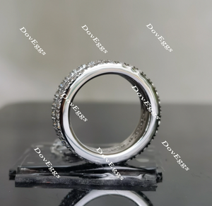 Doveggs round full eternity channel set moissanite wedding bands-5.5mm band width