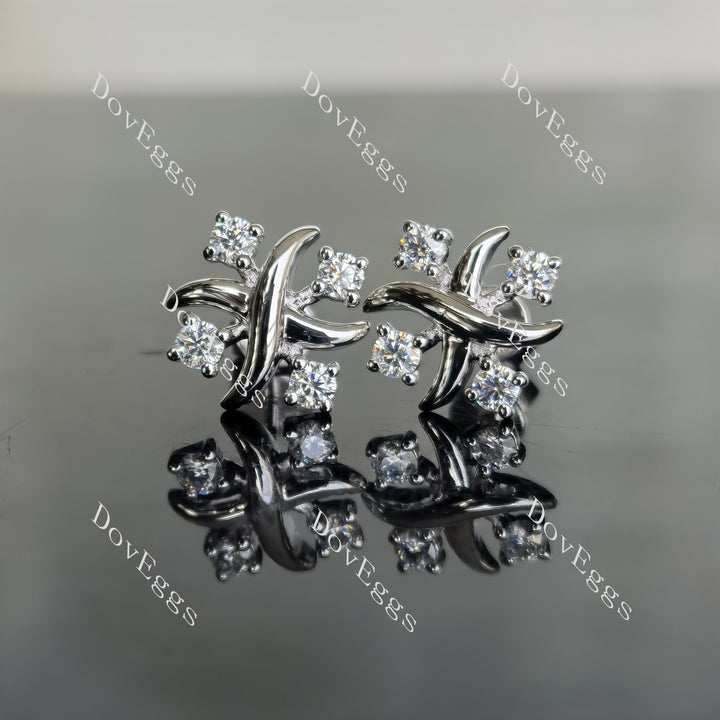 Doveggs round moissanite stud earrings - DovEggs-Seattle