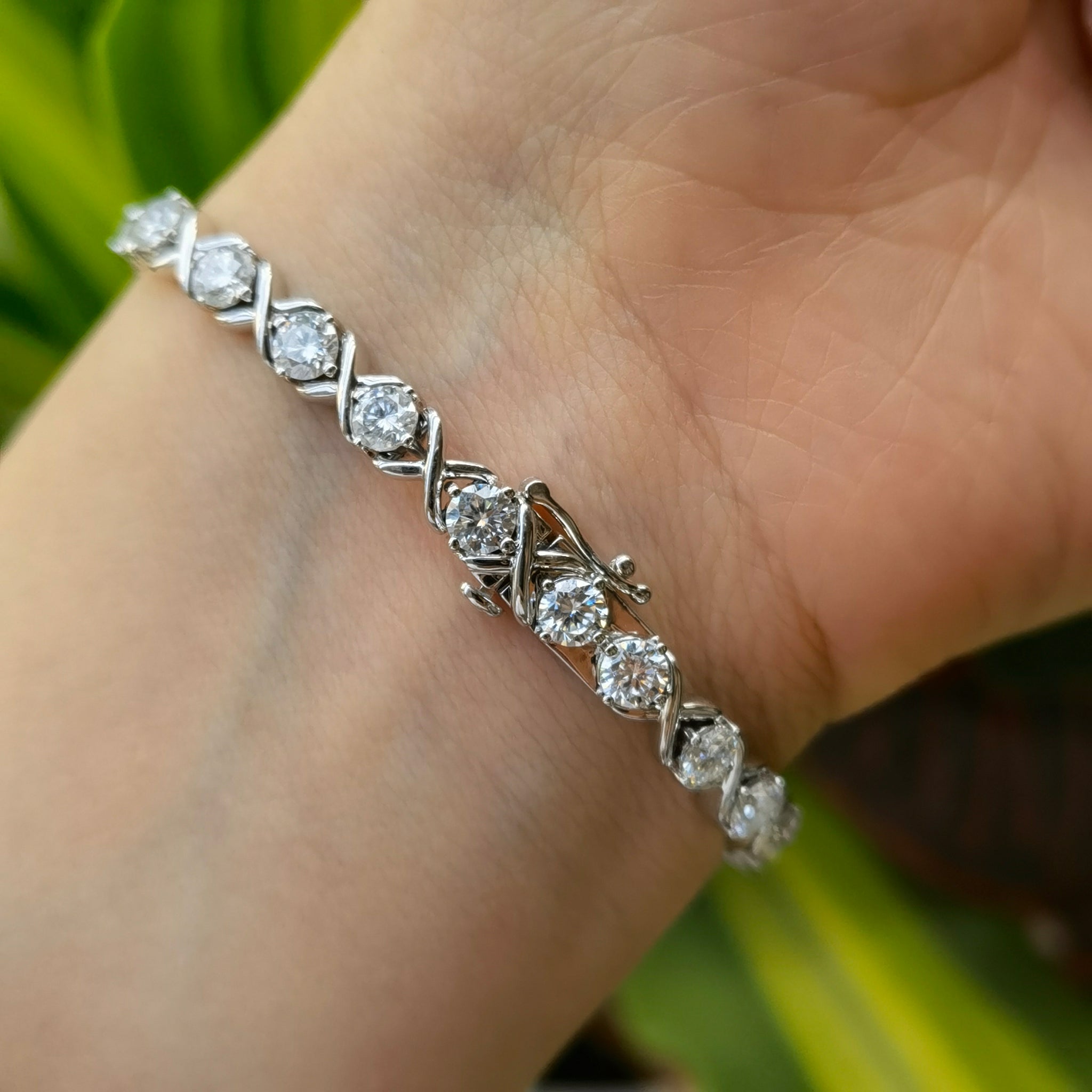 Doveggs 18.4cm length round moissanite/lab grown diamond bracelet