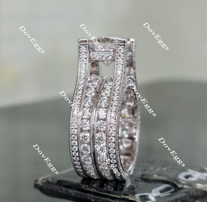 Doveggs paved moissanite engagement ring