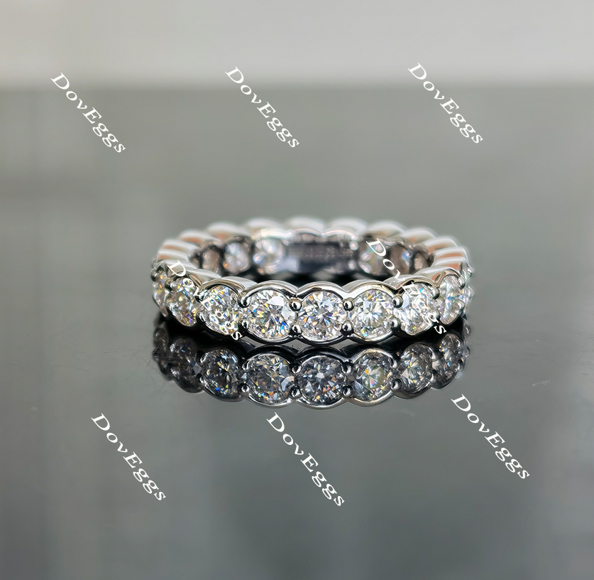 Paula’s 3mm round moissanite Eternity Band-4mm band width