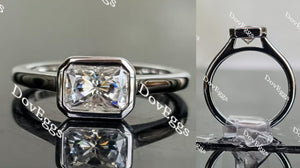 bezel moissanite engagement ring