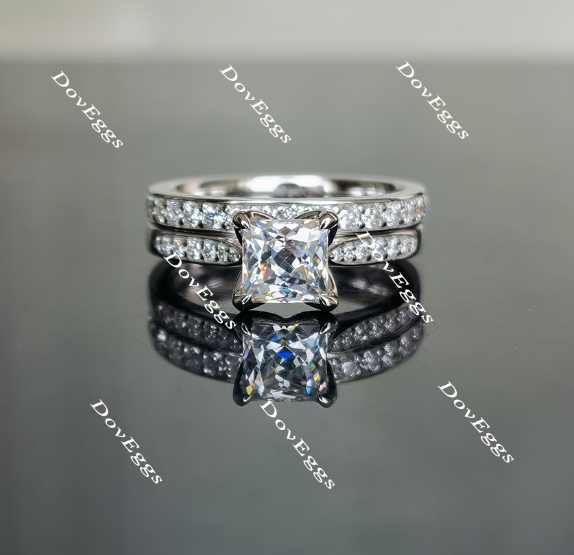 pave moissanite bridal set