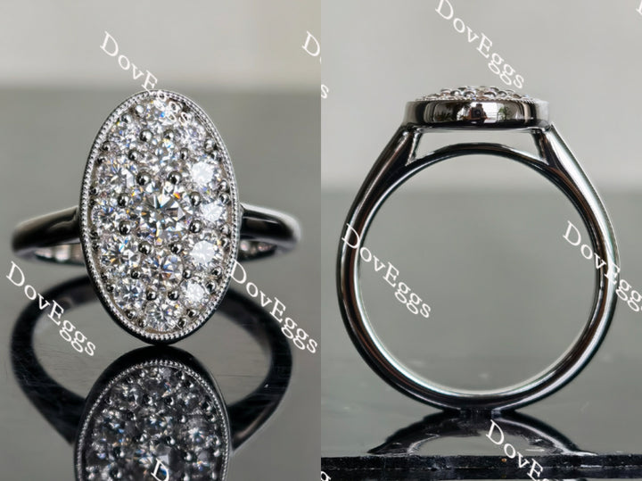 Doveggs oval shape round moissanite/lab grown diamond wedding band/moissanite ring - DovEggs-Seattle