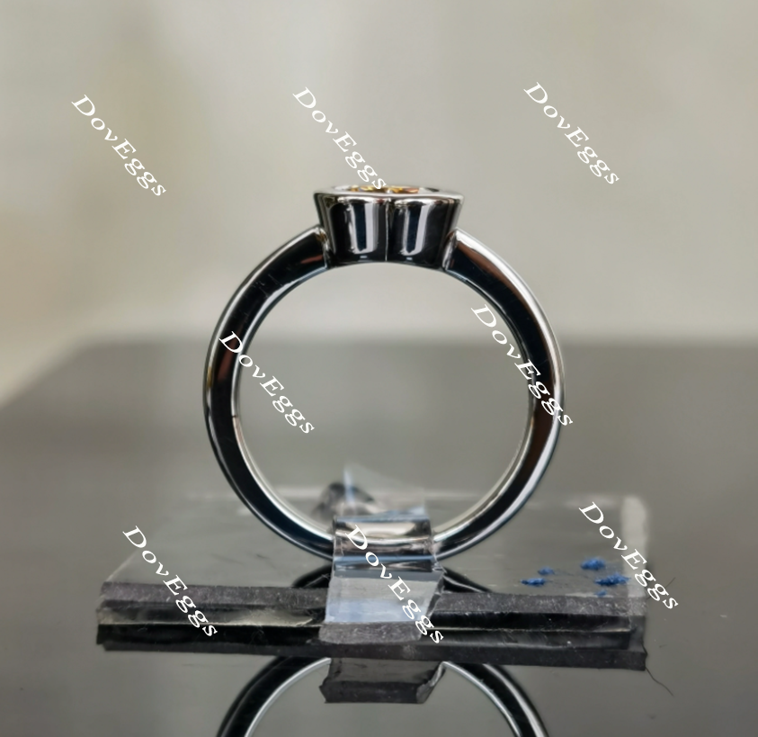 A Mother’s Love champagne heart bezel setting moissanite engagement ring
