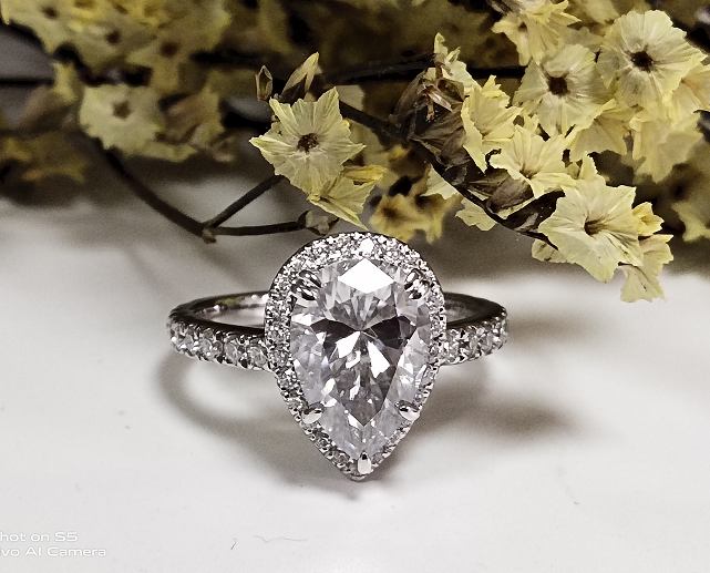 halo moissanite ring