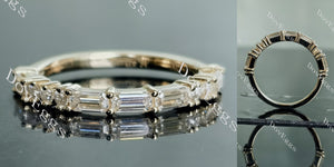 MORSE CODE I LOVE YOU moissanite/lab grown diamond wedding band-1.7mm band width
