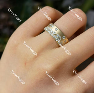 Doveggs round full eternity textured/without textured moissanite/lab grown diamond wedding band-8mm band width