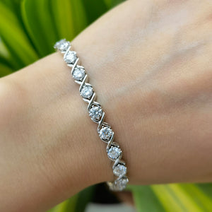 Doveggs 18.4cm length round moissanite/lab grown diamond bracelet