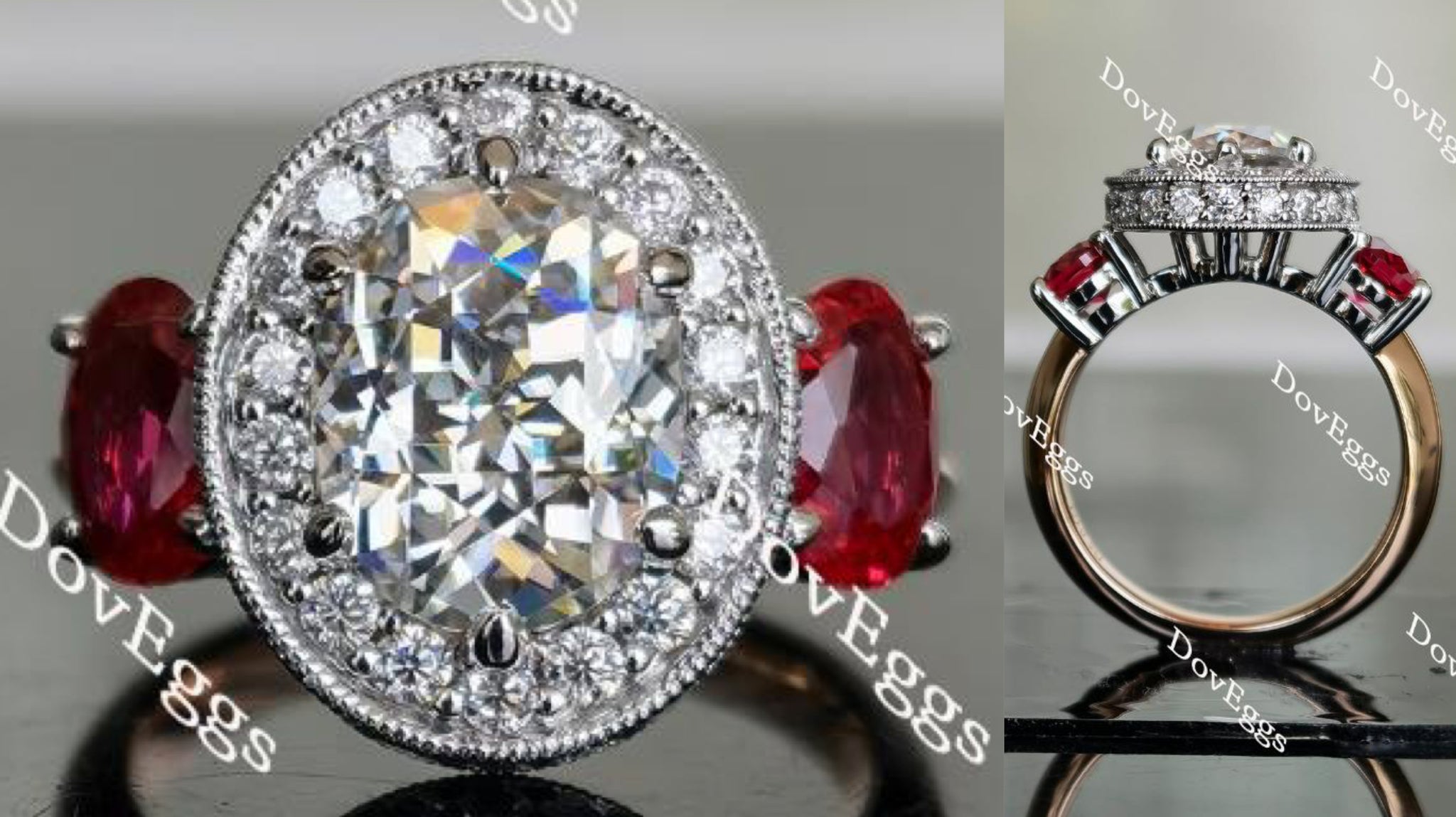 three-stone engagement ring