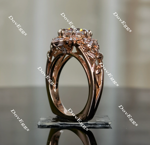 Doveggs floral moissanite engagement ring
