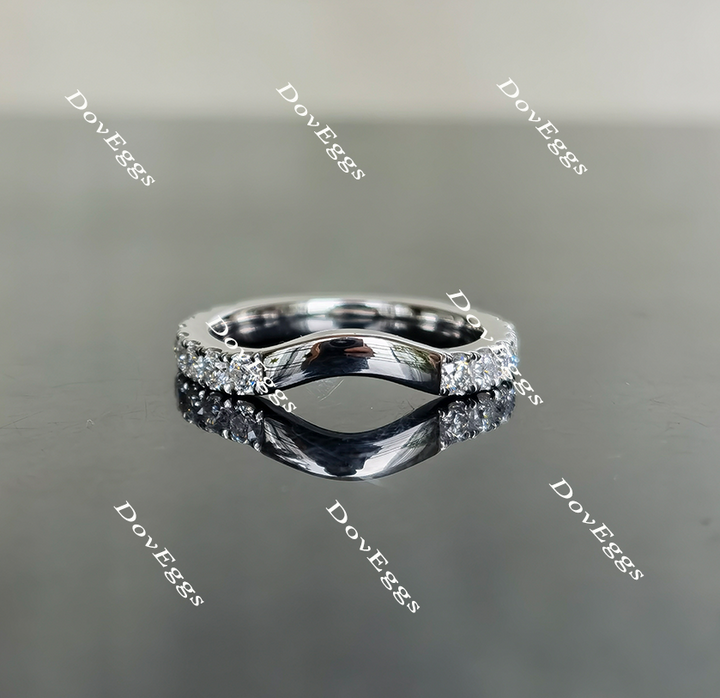 Doveggs round curved moissanite/lab grown diamond wedding band(wedding band only)-2.3mm band width