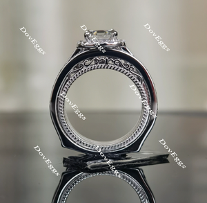 Doveggs halo asscher moissanite bridal set (2 rings)