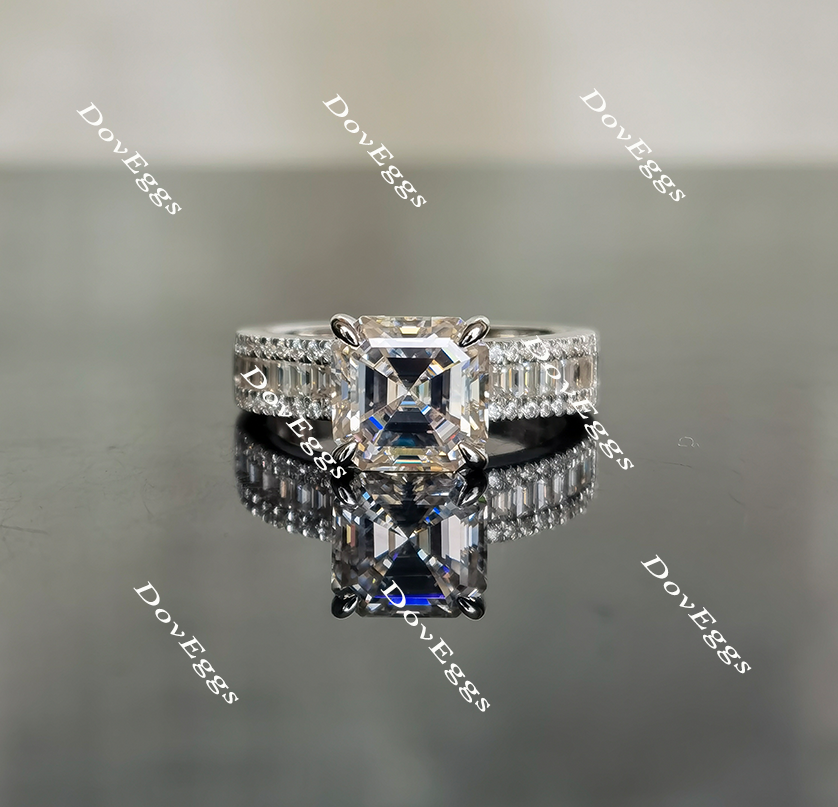 channel set moissanite engagement ring