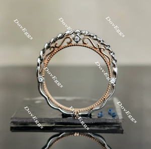 Doveggs round vintage moissanite ring/lab grown diamond wedding bands-2.7mm band width