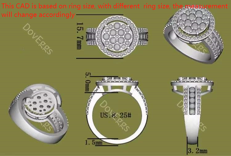 Doveggs half eternity moissanite/lab grown diamond wedding band-3.2mm band width