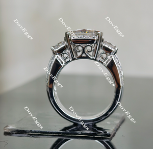 Doveggs radiant side stone halo moissanite bridal set (3 rings)