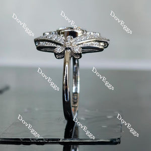 Doveggs cushion art deco dragonfly moissanite engagement ring