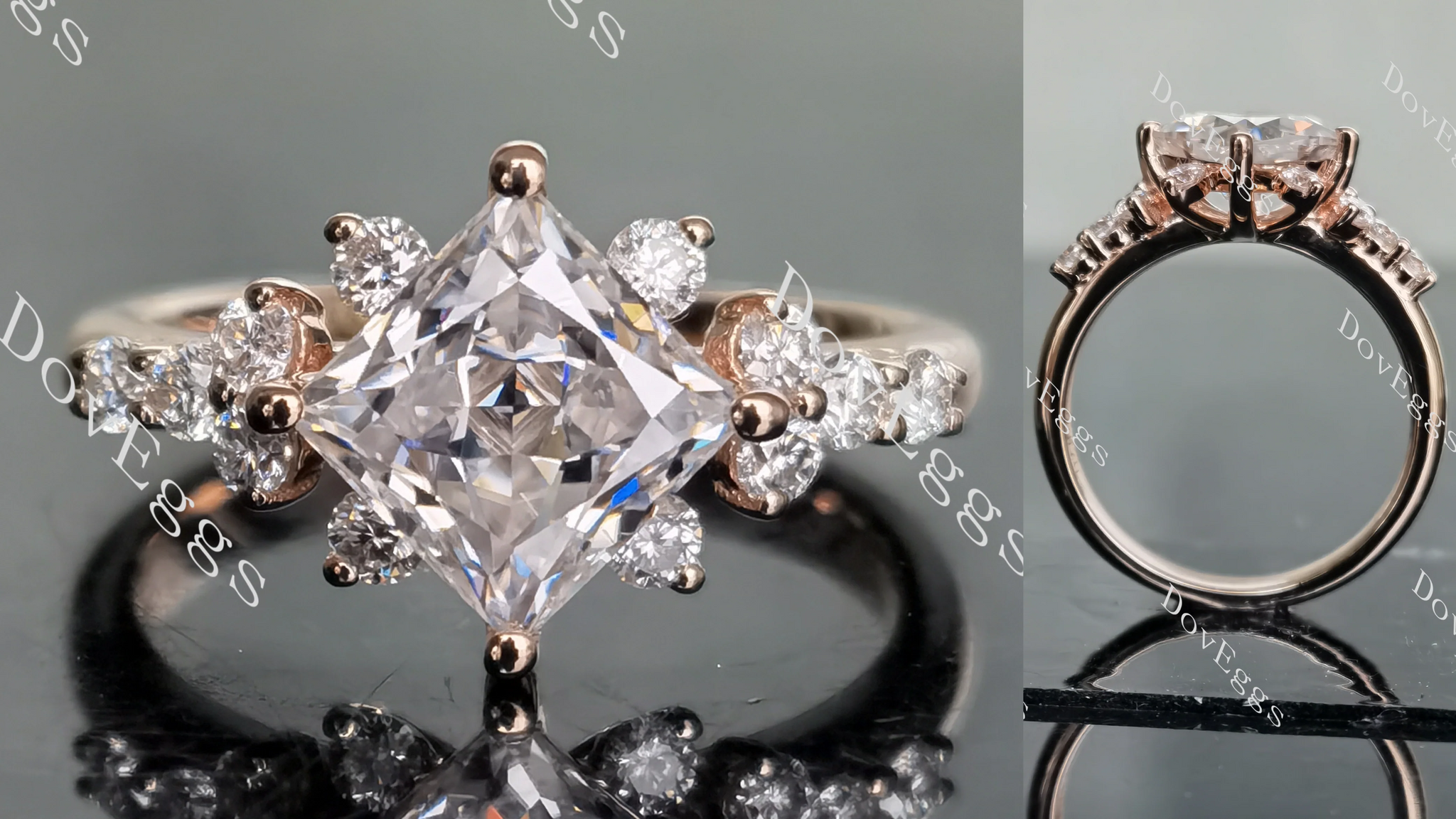 side stones moissanite engagement ring