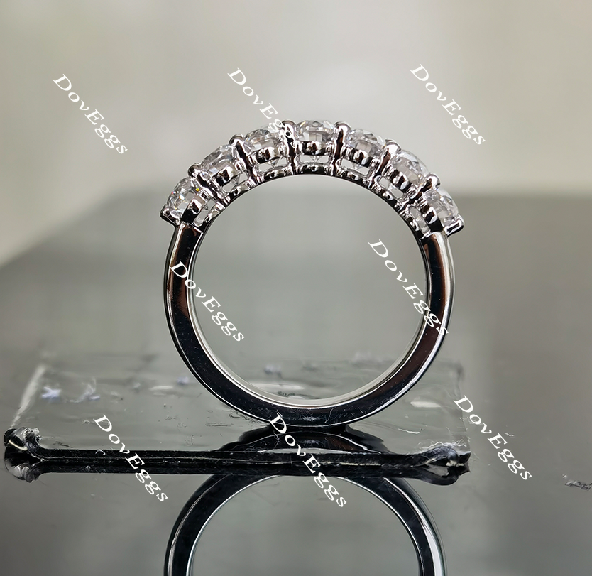 Doveggs oval eternity moissanite/lab grown diamond wedding band-2.4mm band width
