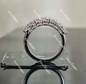 Doveggs oval eternity moissanite/lab grown diamond wedding band-2.4mm band width
