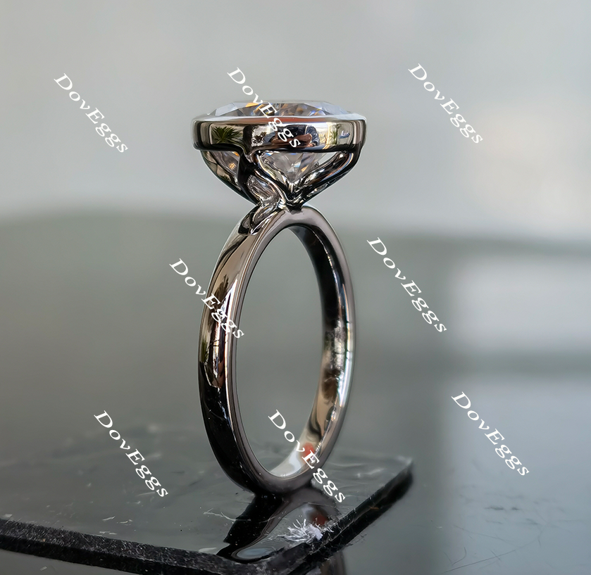 Wendyann's bezel setting oval moissanite engagement ring