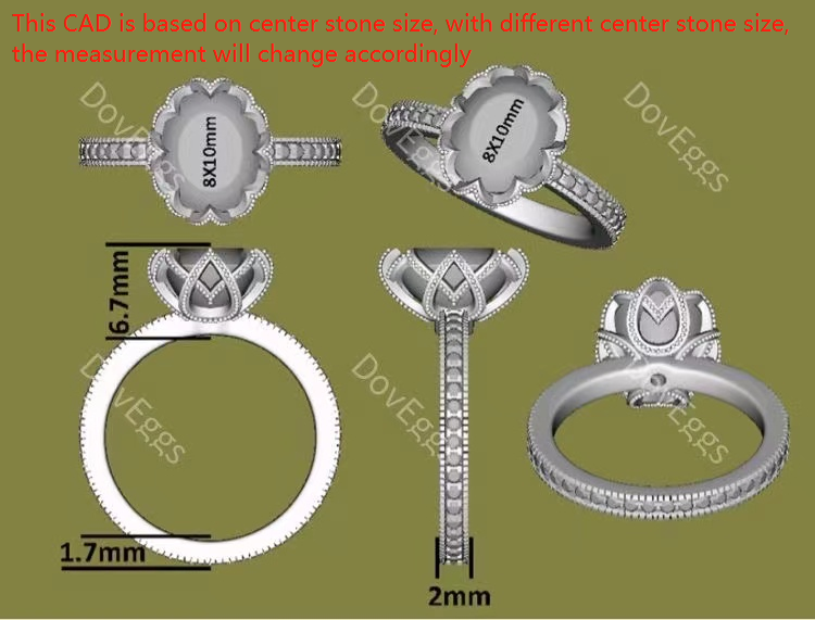 Doveggs oval full eternity paved moissanite engagement ring