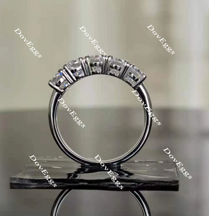 Doveggs Five stone oval moissanite wedding bands/moissanite/lab grown diamond ring-2.4mm band width