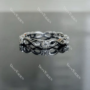 Doveggs round full eternity and infinity symbols moissanite wedding band-3.5mm band width