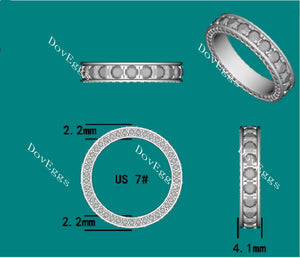 Doveggs full eternity channel set moissanite/lab grown diamond wedding band-4.1mm band width