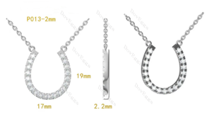 Doveggs round horseshoe pave moissanite/lab grown diamond pendant necklace (with chain)
