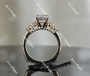 DovEggs cushion side stone moissanite engagement ring