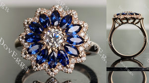 floral moissanite & colored gem engagement ring