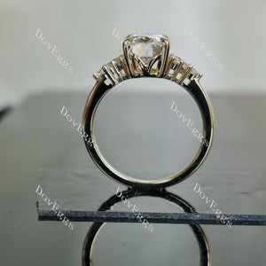 Doveggs oval side stones moissanite bridal set (2 rings)