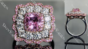 floral colored gem sterling silver engagement ring