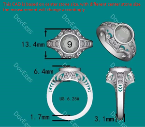 doveggs round hollow out moissanite engagement ring