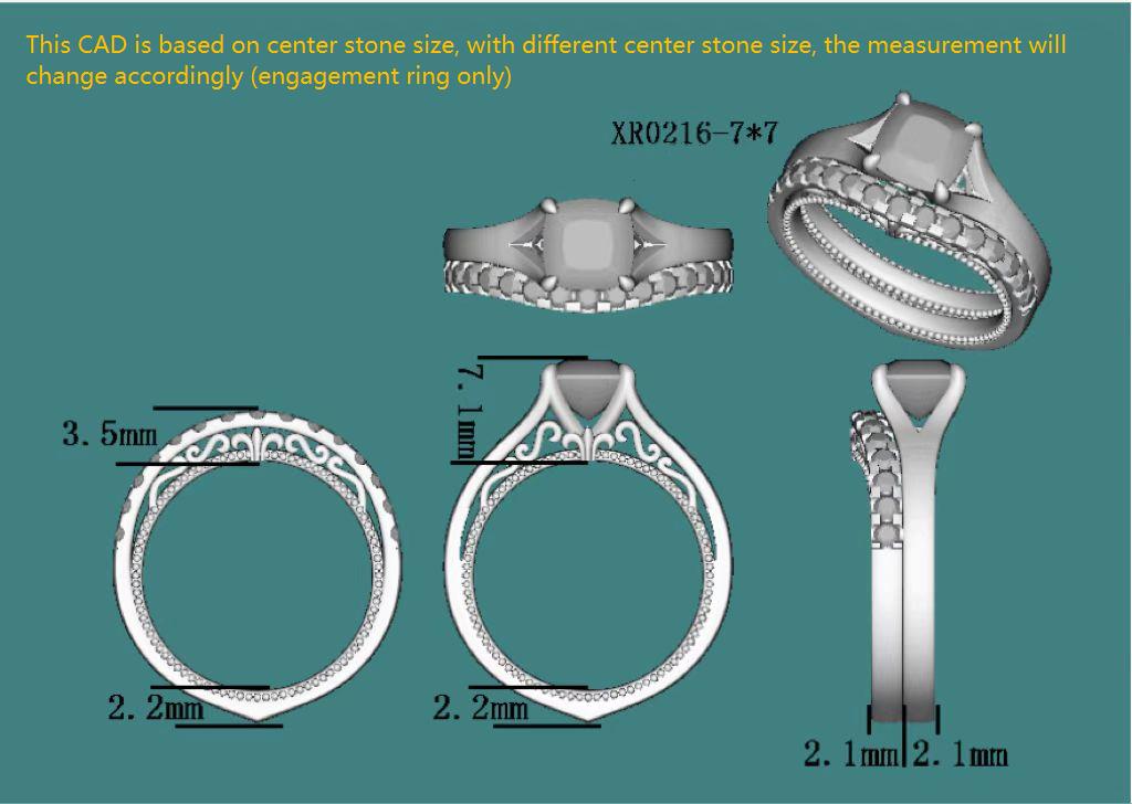 DovEggs hard engraved cushion moissanite engagement ring