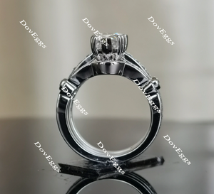 Doveggs pear art deco moissanite ring/lab grown diamond engagement ring
