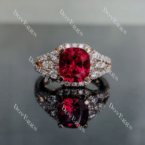 Doveggs art deco cushion colored gem engagement ring