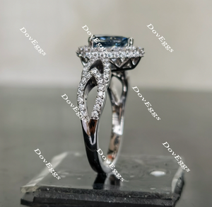 Sassanach pear pave moissanite engagement ring