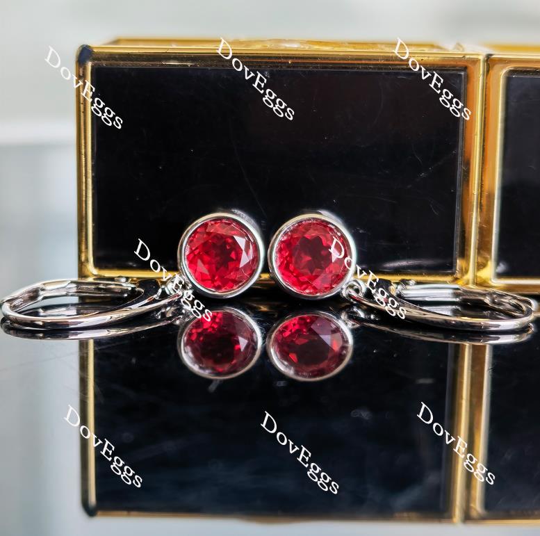 Doveggs bezel setting drop colored gem earrings for women