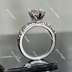 DovEggs nova elongated oval art deco moissanite engagement ring