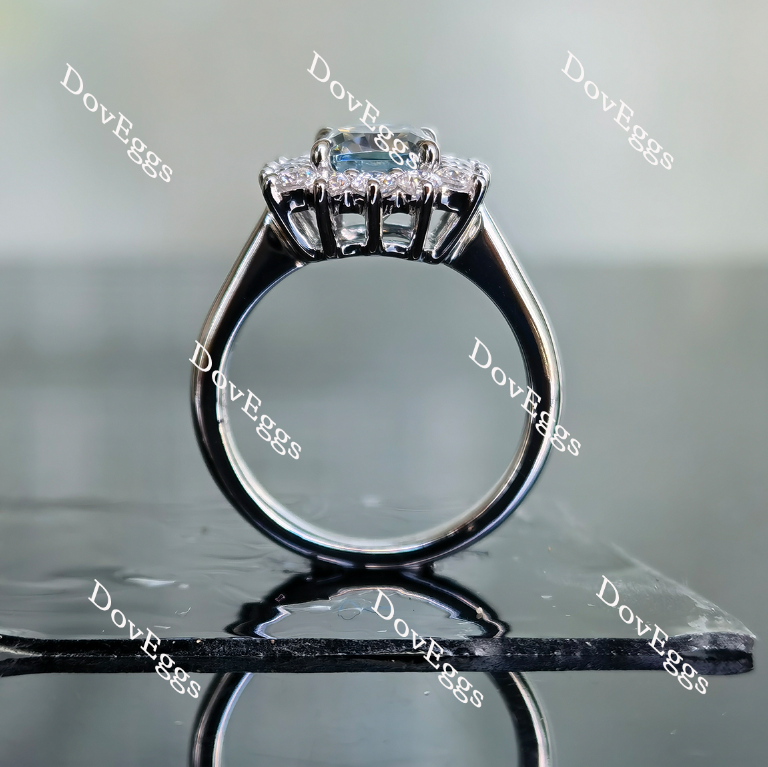 Doveggs radiant smokey spark grey moissanite engagement ring